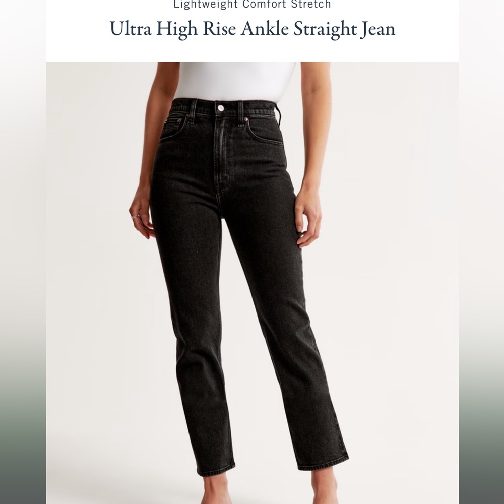 Abercrombie ultra high rise straight jean black